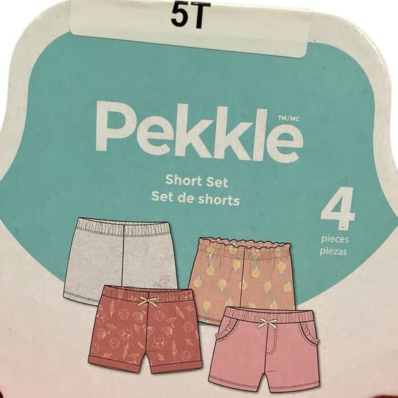 Pekkle Girls Floral Pineapple Shorts & Shirts 8 Piece Set Size 5 NWT - Picture 13 of 13